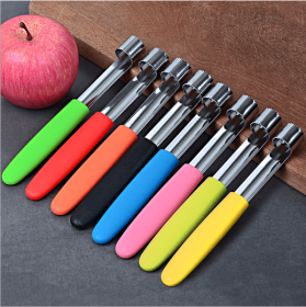 Apple Corer Pitter Pear Bell Twist Fruit Stoner Pit Kitchen Easy Core Seed Remove Tool Gadget Remover pepper Eight colors (Color: black)