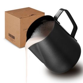 Stainless Steel Milk Frothing Jar, -600 Ml, Matte (Color: black)